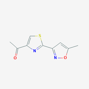 molecular formula C9H8N2O2S B1621513 1-[2-(5-Methyl-3-isoxazolyl)-1,3-thiazol-4-yl]-1-ethanone CAS No. 263897-90-1