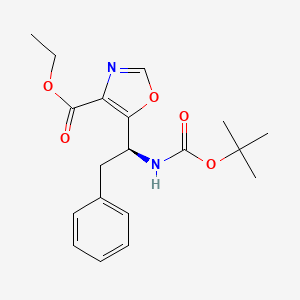 molecular formula C19H24N2O5 B1621521 (S)-ethyl 5-(1-(Boc-amino)-2-phenylethyl)oxazole-4-carboxylate CAS No. 672310-08-6