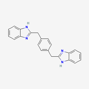 molecular formula C22H18N4 B1621526 2-[[4-(1H-benzimidazol-2-ylmethyl)phenyl]methyl]-1H-benzimidazole CAS No. 53193-44-5