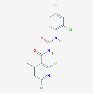 molecular formula C14H9Cl4N3O2 B1621579 2,6-dichloro-N-[(2,4-dichlorophenyl)carbamoyl]-4-methylpyridine-3-carboxamide CAS No. 286430-78-2