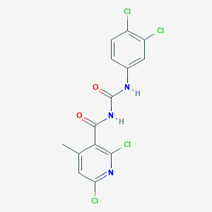 molecular formula C14H9Cl4N3O2 B1621580 2,6-dichloro-N-[(3,4-dichlorophenyl)carbamoyl]-4-methylpyridine-3-carboxamide CAS No. 286430-81-7
