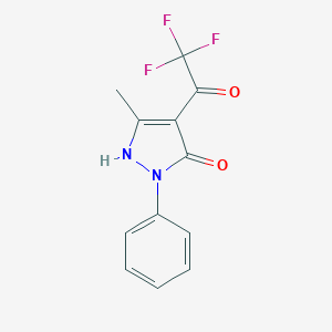 molecular formula C12H9F3N2O2 B162159 5-Methyl-2-phenyl-4-(2,2,2-trifluoroacetyl)-1H-pyrazol-3(2H)-one CAS No. 1691-93-6