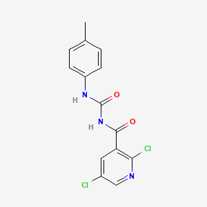 B1621595 2,5-dichloro-N-[(4-methylphenyl)carbamoyl]pyridine-3-carboxamide CAS No. 680216-67-5