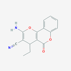 molecular formula C15H12N2O3 B1621602 2-amino-4-ethyl-5-oxo-4H,5H-pyrano[3,2-c]chromene-3-carbonitrile CAS No. 499785-45-4