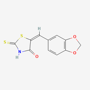 molecular formula C11H7NO3S2 B1621617 (5E)-5-(1,3-benzodioxol-5-ylmethylene)-2-mercapto-1,3-thiazol-4(5H)-one CAS No. 28824-66-0