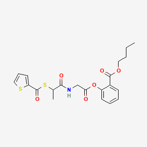 molecular formula C21H23NO6S2 B1621635 Butyl o-(2-thenoylmercaptopropionylglycyloxy)benzoate CAS No. 84856-30-4