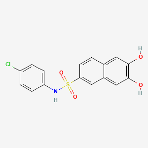 molecular formula C16H12ClNO4S B1621745 N-(4-chlorophenyl)-6,7-dihydroxynaphthalene-2-sulfonamide CAS No. 76091-71-9