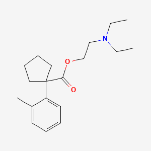 molecular formula C19H29NO2 B1621772 Cyclopentanecarboxylic acid, 1-(o-tolyl)-, 2-(diethylamino)ethyl ester CAS No. 69352-95-0