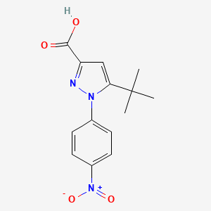 molecular formula C14H15N3O4 B1621777 5-tert-Butyl-1-(4-nitro-phenyl)-1H-pyrazole-3-carboxylic acid CAS No. 817172-32-0