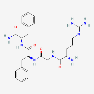 molecular formula C26H36N8O4 B1621814 Arg-gly-phe-phe-NH2 CAS No. 34367-74-3