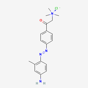 molecular formula C18H23ClN4O B1621819 Benzeneethanaminium, 4-((4-amino-2-methylphenyl)azo)-N,N,N-trimethyl-beta-oxo-, chloride CAS No. 36904-42-4