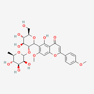 molecular formula C29H34O14 B1621820 6-[(3R,4S,5S,6R)-4,5-二羟基-6-(羟甲基)-3-[(3S,4S,5S,6R)-3,4,5-三羟基-6-甲基氧杂环-2-基]氧氧杂环-2-基]-5-羟基-7-甲氧基-2-(4-甲氧基苯基)色满-4-酮 CAS No. 52589-13-6