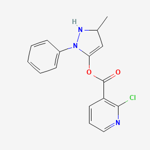molecular formula C16H14ClN3O2 B1621840 5-methyl-2-phenyl-2,5-dihydro-1H-pyrazol-3-yl 2-chloronicotinate CAS No. 680579-30-0