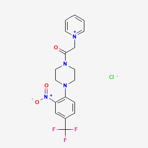 1-(4-[2-Nitro-4-(trifluoromethyl)phenyl]piperazino)-2-pyridinium-1-ylethan-1-one chloride