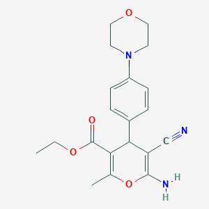 ethyl 6-amino-5-cyano-2-methyl-4-[4-(morpholin-4-yl)phenyl]-4H-pyran-3-carboxylate