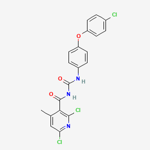 2,6-dichloro-N-[[4-(4-chlorophenoxy)phenyl]carbamoyl]-4-methylpyridine-3-carboxamide