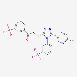 molecular formula C23H13ClF6N4OS B1621862 2-((5-(6-chloro-3-pyridyl)-4-[3-(trifluoromethyl)phenyl]-4h-1,2,4-triazol-3-yl)thio)-1-[3-(trifluoromethyl)phenyl]ethan-1-one CAS No. 680217-03-2