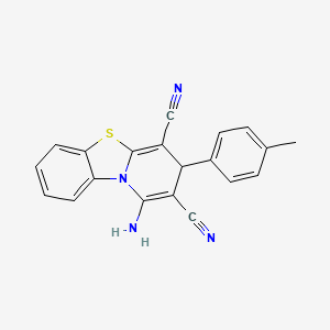molecular formula C20H14N4S B1621910 1-amino-3-(4-methylphenyl)-3H-pyrido[2,1-b][1,3]benzothiazole-2,4-dicarbonitrile CAS No. 85460-34-0