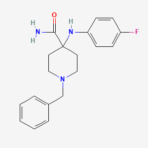 molecular formula C19H22FN3O B1621932 1-Benzyl-4-((4-fluorophenyl)amino)piperidine-4-carboxamide CAS No. 61085-41-4
