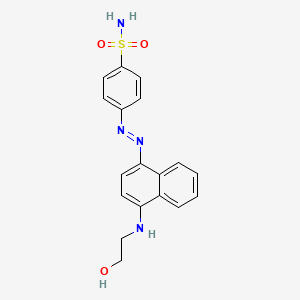 molecular formula C18H18N4O3S B1621942 P-[[4-[(2-Hydroxyethyl)amino]-1-naphthyl]azo]benzenesulphonamide CAS No. 83592-04-5