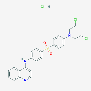 molecular formula C25H24Cl3N3O2S B162195 N-(4-((4-(Bis(2-chloroethyl)amino)phenyl)sulfonyl)phenyl)-4-quinolinamine monohydrochloride CAS No. 133041-59-5