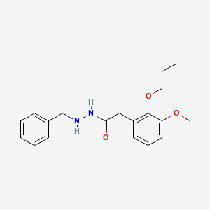 molecular formula C19H24N2O3 B1621973 Acetic acid, (3-methoxy-2-propoxyphenyl)-, 2-benzylhydrazide CAS No. 99263-35-1