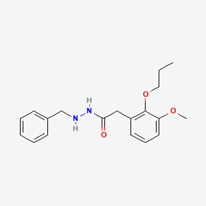 Acetic acid, (3-methoxy-2-propoxyphenyl)-, 2-benzylhydrazide