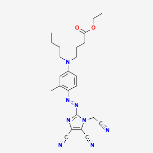 Ethyl 4-(butyl(4-((4,5-dicyano-1-(cyanomethyl)-1H-imidazol-2-yl)azo)-m-tolyl)amino)butyrate