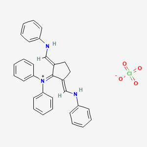 molecular formula C31H28ClN3O4 B1622059 Benzenaminium, N-[2,5-bis[(phenylamino)methylene]cyclopentylidene]-N-phenyl-, perchlorate CAS No. 26529-14-6
