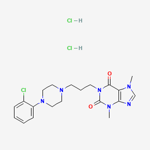 molecular formula C20H27Cl3N6O2 B1622078 Theobromine, 1-(3-(4-(o-chlorophenyl)-1-piperazinyl)propyl)-, dihydrochloride CAS No. 87798-89-8