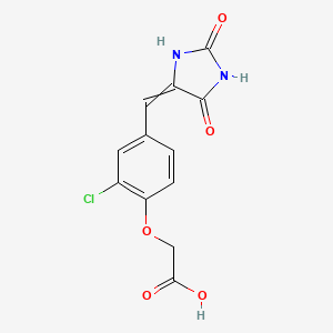 {2-chloro-4-[(E)-(2,5-dioxoimidazolidin-4-ylidene)methyl]phenoxy}acetic acid