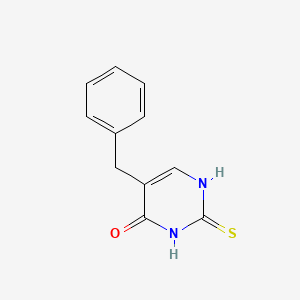 molecular formula C11H10N2OS B1622128 4(1H)-Pyrimidinone, 2,3-dihydro-5-(phenylmethyl)-2-thioxo- CAS No. 25912-36-1