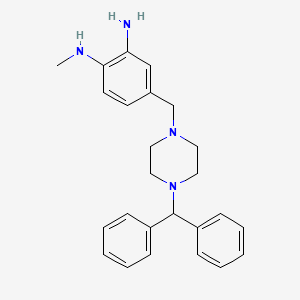 molecular formula C25H30N4 B1622172 4-[[4-(Diphenylmethyl)piperazin-1-yl]methyl]-N-methylbenzene-1,2-diamine CAS No. 68740-30-7
