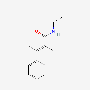 2-Butenamide, 2-methyl-3-phenyl-N-2-propenyl-, (E)-