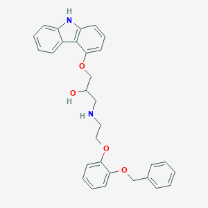 molecular formula C30H30N2O4 B016222 1-(9H-carbazol-4-yloxy)-3-[2-(2-phenylmethoxyphenoxy)ethylamino]propan-2-ol CAS No. 72955-92-1