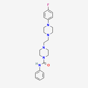 molecular formula C23H30FN5O B1622214 1-Piperazinecarboxamide, 4-(2-(4-(4-fluorophenyl)-1-piperazinyl)ethyl)-N-phenyl- CAS No. 65274-88-6
