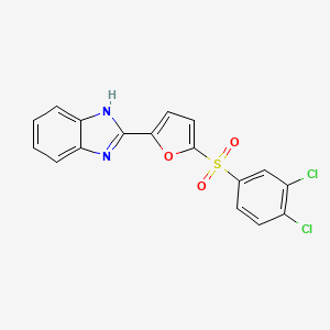 molecular formula C17H10Cl2N2O3S B1622221 1H-Benzimidazole, 2-(5-((3,4-dichlorophenyl)sulfonyl)-2-furanyl)- CAS No. 75745-85-6