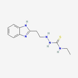 molecular formula C12H17N5S B1622224 Hydrazinecarbothioamide, 2-(2-(1H-benzimidazol-2-yl)ethyl)-N-ethyl- CAS No. 78772-50-6