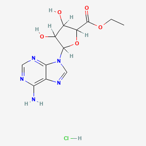 molecular formula C12H16ClN5O5 B1622233 Ethyl 5-(6-aminopurin-9-yl)-3,4-dihydroxyoxolane-2-carboxylate hydrochloride CAS No. 50663-70-2
