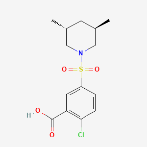 molecular formula C14H18ClNO4S B1622258 trans-2-Chloro-5-[(3,5-dimethylpiperidin-1-yl)sulphonyl]benzoic acid CAS No. 37087-96-0