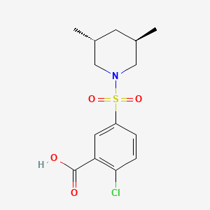 trans-2-Chloro-5-[(3,5-dimethylpiperidin-1-yl)sulphonyl]benzoic acid