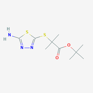 molecular formula C10H17N3O2S2 B1622269 Tert-butyl 2-[(5-amino-1,3,4-thiadiazol-2-yl)thio]-2-methylpropanoate CAS No. 307352-75-6