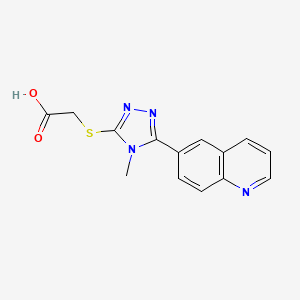 2-[(4-methyl-5-quinolin-6-yl-4H-1,2,4-triazol-3-yl)thio]acetic acid