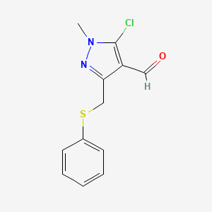 molecular formula C12H11ClN2OS B1622301 5-chloro-1-methyl-3-[(phenylsulfanyl)methyl]-1H-pyrazole-4-carbaldehyde CAS No. 318234-26-3