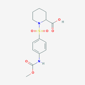 1-({4-[(Methoxycarbonyl)amino]phenyl}sulfonyl)piperidine-2-carboxylic acid