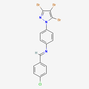 molecular formula C16H9Br3ClN3 B1622310 N1-(4-chlorobenzylidene)-4-(3,4,5-tribromo-1H-pyrazol-1-yl)aniline CAS No. 219793-55-2
