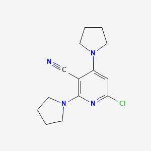 molecular formula C14H17ClN4 B1622322 6-Chloro-2,4-di(1-pyrrolidinyl)nicotinonitrile CAS No. 39581-24-3