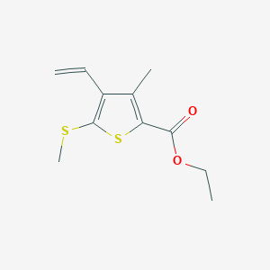 molecular formula C11H14O2S2 B1622325 Ethyl 3-methyl-5-(methylthio)-4-vinylthiophene-2-carboxylate CAS No. 650615-91-1