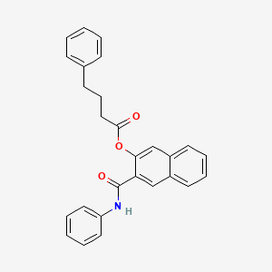 molecular formula C27H23NO3 B1622482 Benzosalicylanilide gamma-phenylbutyrate CAS No. 96179-45-2