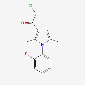 molecular formula C14H13ClFNO B1622510 2-Chloro-1-[1-(2-fluoro-phenyl)-2,5-dimethyl-1H-pyrrol-3-yl]-ethanone CAS No. 565170-64-1